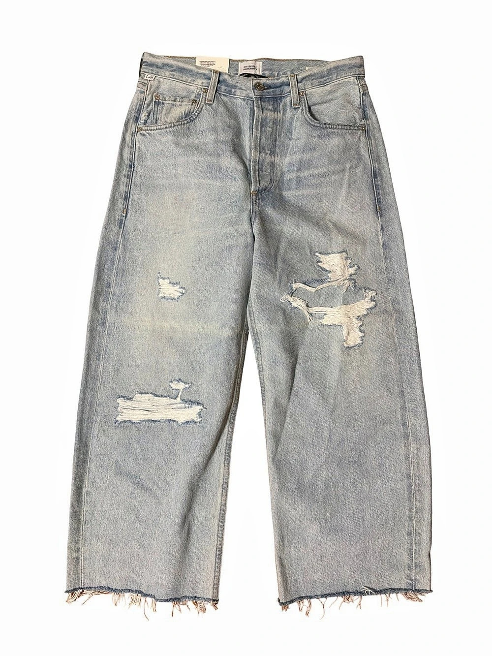 Citizens of Humanity Ayla Raw Hem Crop Distressed Jean- Size 27